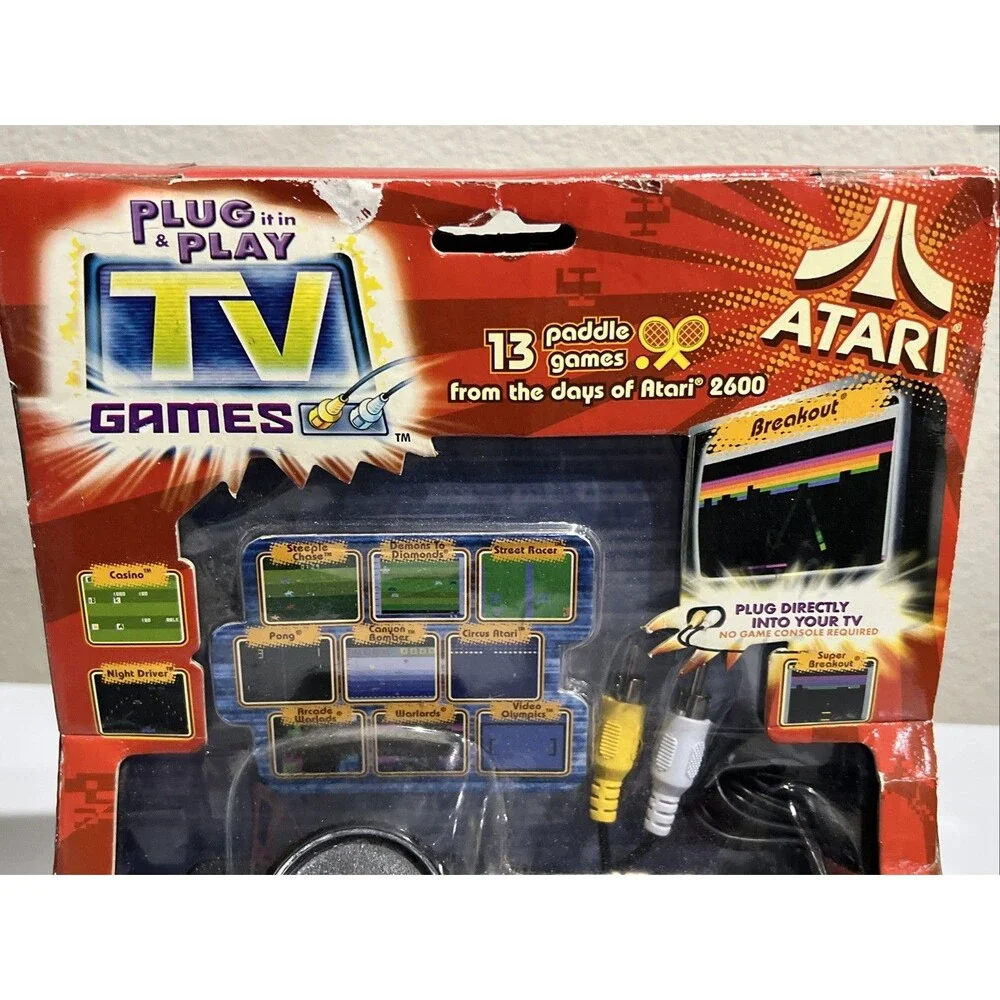 ATARI Plug n PLAY TV Retro Gaming 13 Built in Video Games NEW Breakout PONG Jakk